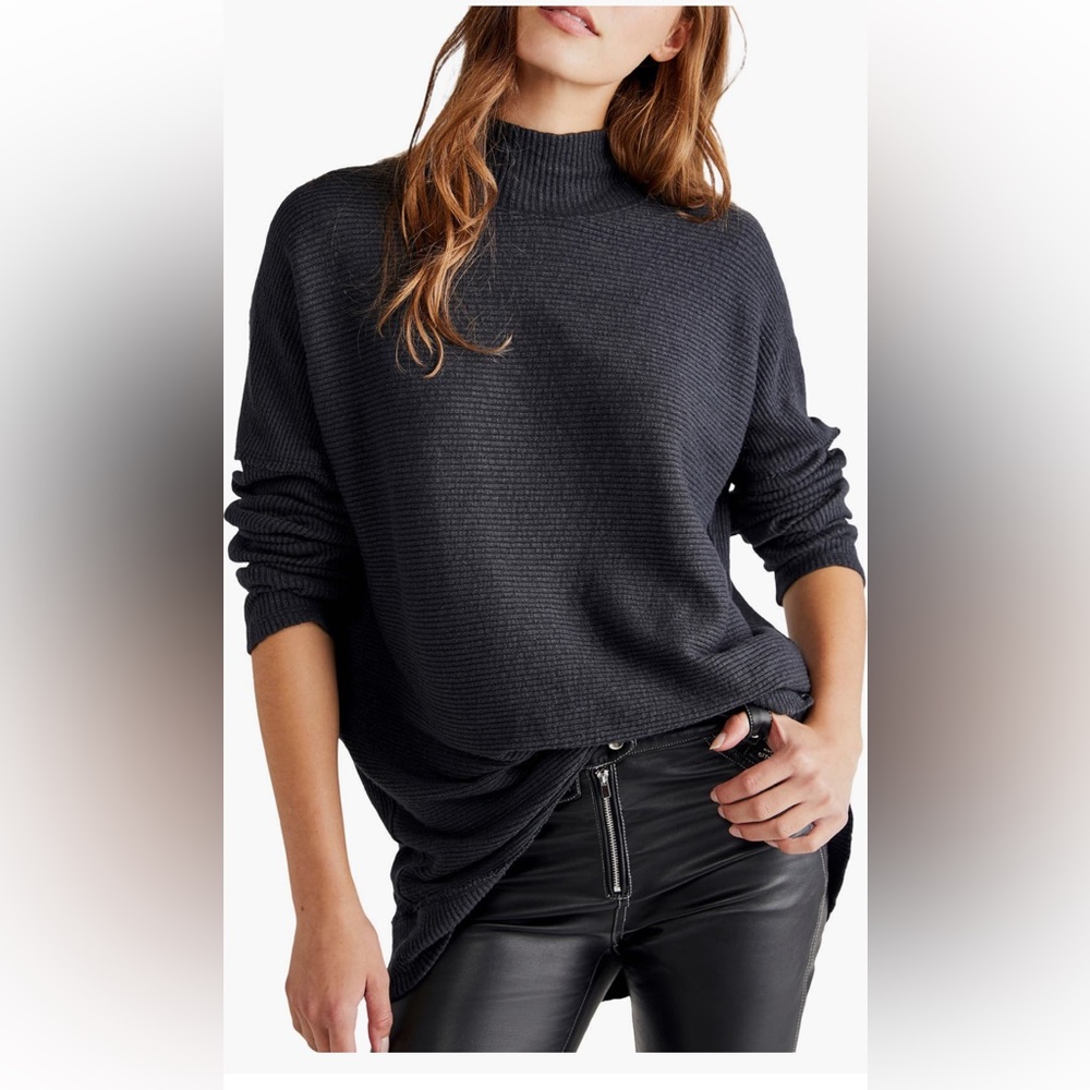 NWT Free People Casey Rib Tunic Sweater Camel Medium